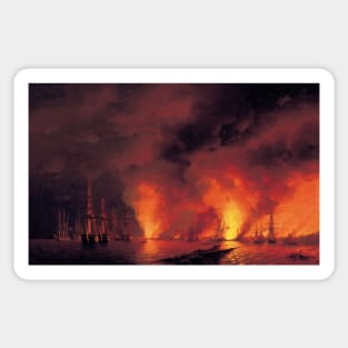 Battle Near Sinop, Ivan Aivazovsky Sticker